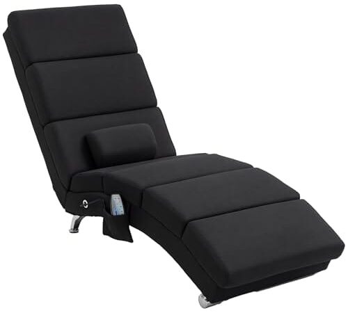 Fauteuil Relax Massant avec Chauffage Noir Fauteuil Relax Massant avec Chauffage Noir