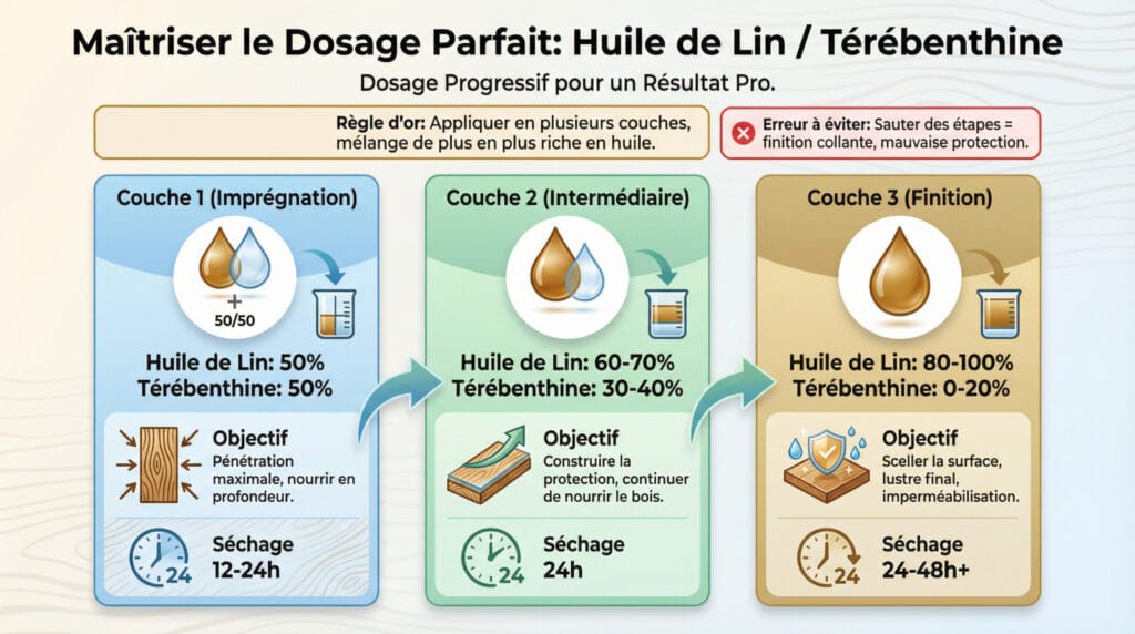 Dosage précis huile de lin et essence de térébenthine dans un récipient en verre Dosage précis huile de lin et essence de térébenthine dans un récipient en verre
