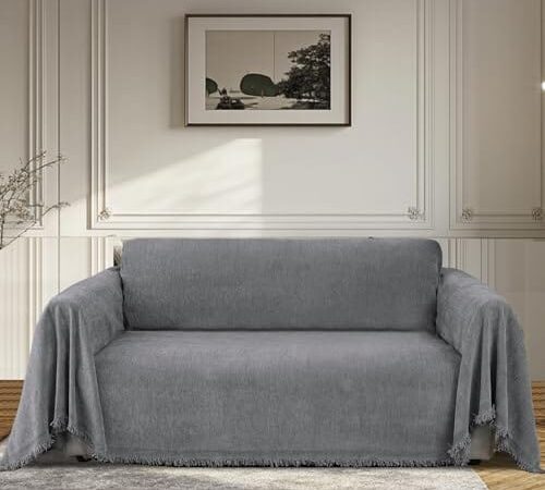 Housse de Canapé 2 Places Imperméable en Chenille