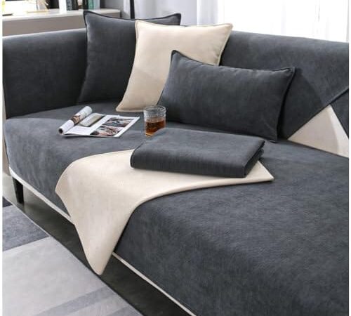 Housse de canapé chenille antidérapante élégante