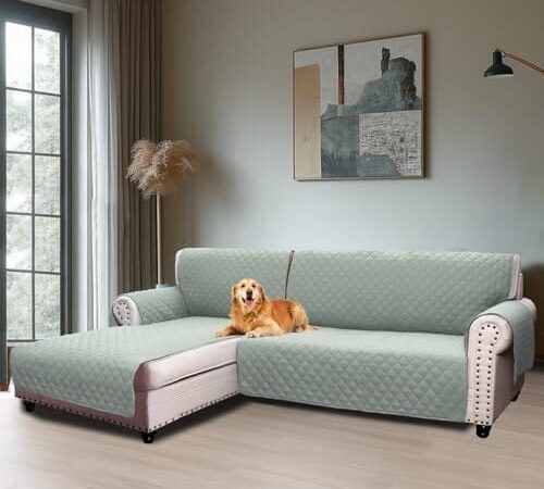Housse de Canapé d'Angle 3 Places Impermeable