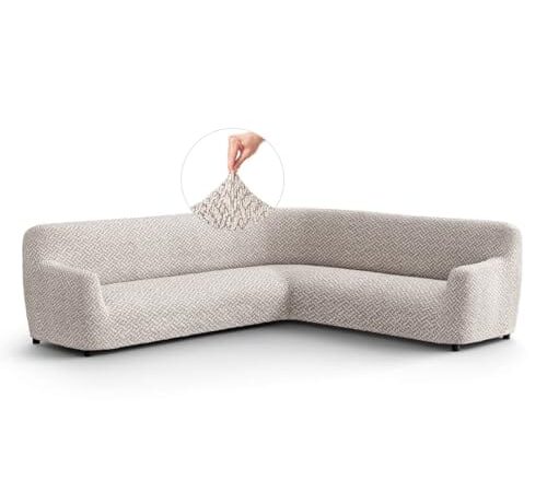 Housse de canapé d'angle en microfibre