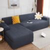 Housse de Canapé d'Angle Extensible Grise Housse de Canapé d'Angle Extensible Grise