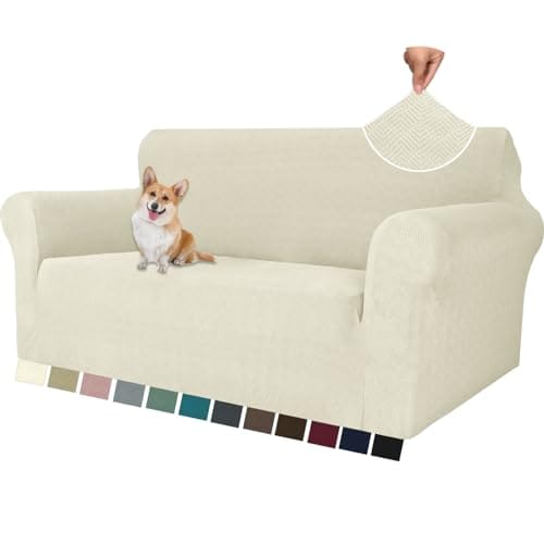 Housse de Canapé Extensible Beige 2 Places