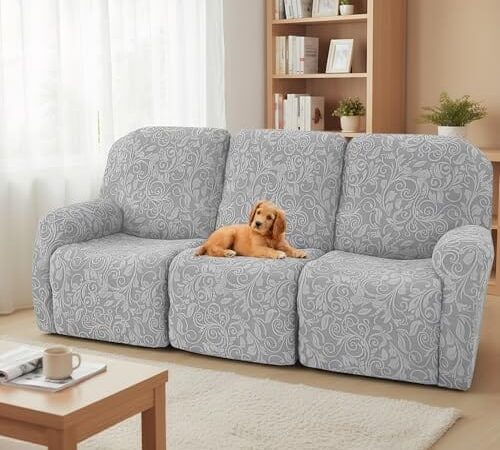 Housse de Fauteuil Inclinable Extensible Gris Housse de Fauteuil Inclinable Extensible Gris
