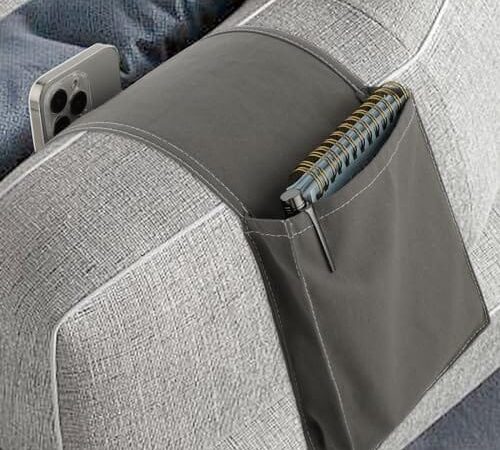 Organiseur d'accoudoir en tissu gris foncé Organiseur d'accoudoir en tissu gris foncé