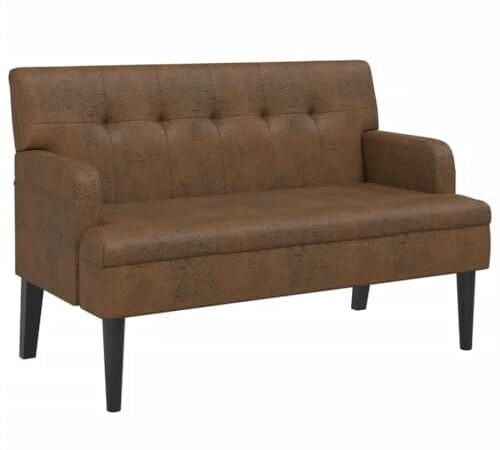 Banc Confortable en Similicuir Marron Banc Confortable en Similicuir Marron
