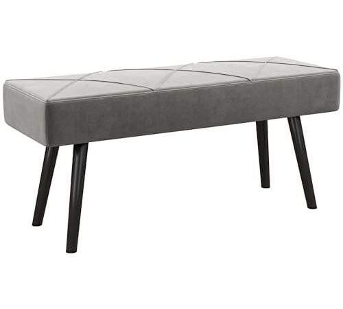 Banc en Tissu Velours HOMCOM Banc en Tissu Velours HOMCOM