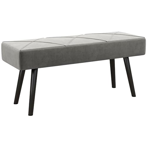 Banc en Tissu Velours HOMCOM Banc en Tissu Velours HOMCOM