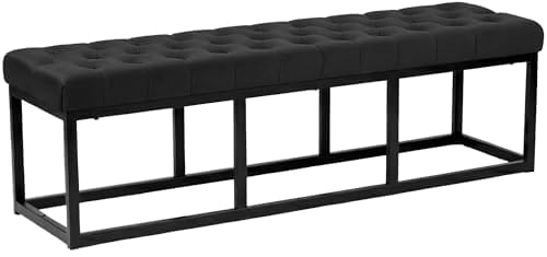 Banc Polson en Velours Noir Moderne Banc Polson en Velours Noir Moderne