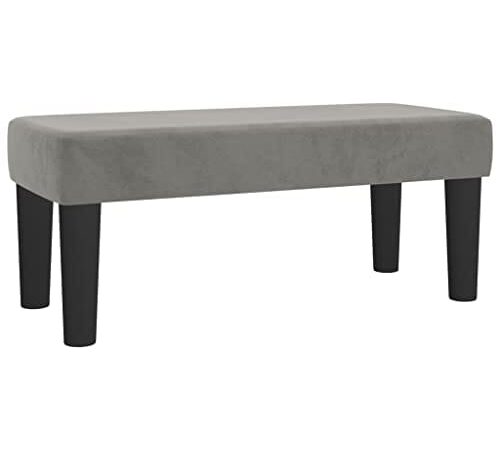 Banc Velours Gris Clair Multifonctionnel Banc Velours Gris Clair Multifonctionnel