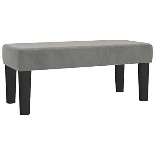 Banc Velours Gris Clair Multifonctionnel Banc Velours Gris Clair Multifonctionnel