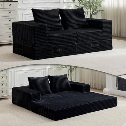 Canapé 2 Places Convertible en Flannel Canapé 2 Places Convertible en Flannel