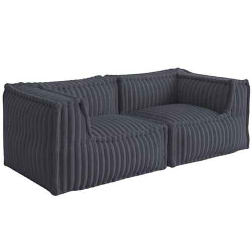 Canapé Modulable 2 Places Gris Foncé