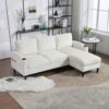 Canapé Modulable en L 4 Places Beige Canapé Modulable en L 4 Places Beige