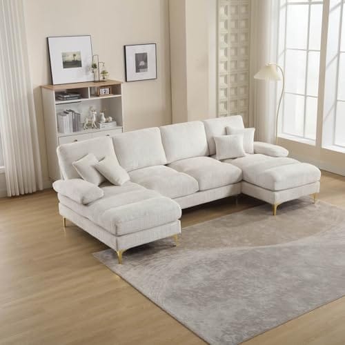 Canapé modulable moderne en U beige Canapé modulable moderne en U beige