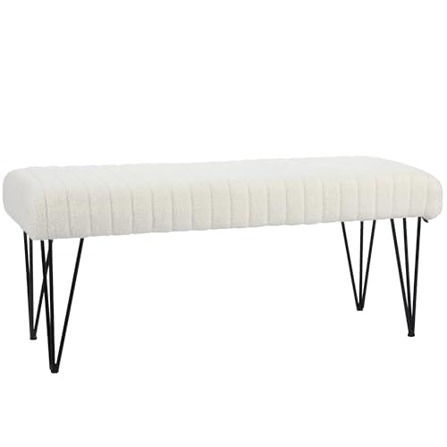 HOMCOM Banc Bout de Lit Moderne en Tissu HOMCOM Banc Bout de Lit Moderne en Tissu