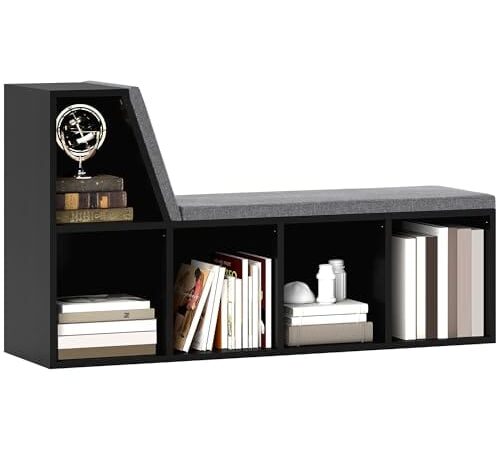 HOMCOM Bibliothèque Banc 2 en 1