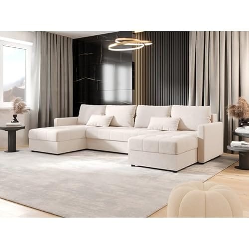 Canapé d'angle panoramique MOSIA Beige Canapé d'angle panoramique MOSIA Beige