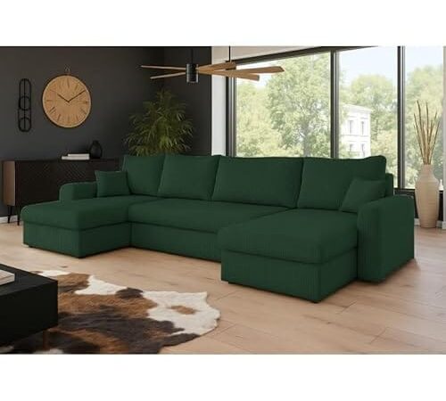 Canapé HELLIA U Convertible en Velours Canapé HELLIA U Convertible en Velours
