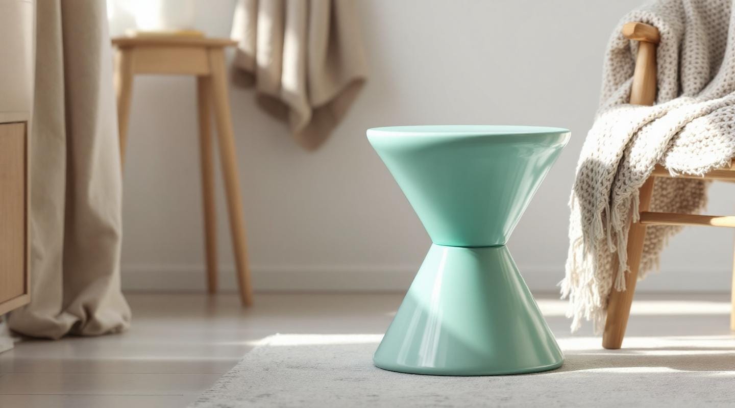 Tabouret Tam Tam blanc idéal dans un intérieur scandinave épuré.