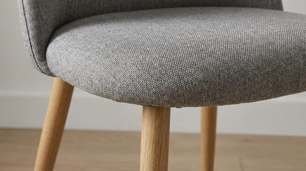 Zoom sur le matériau textile d'une chaise Mauricette zoom sur le matériau textile d'une chaise Mauricette