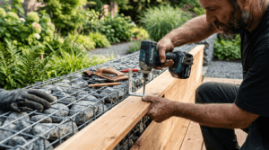 Comment fixer du bois sur un gabion ?