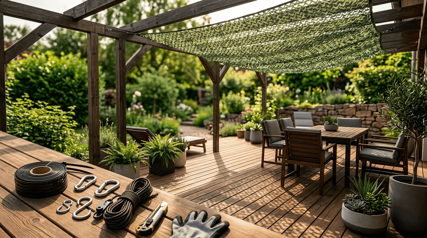 Comment installer un filet de camouflage sur une terrasse ?