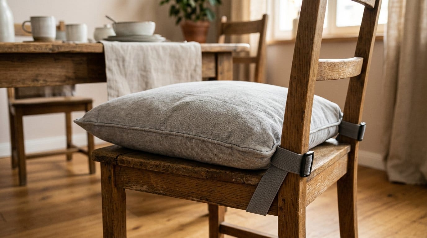 Coussin de chaise confortable avec sangles élastiques