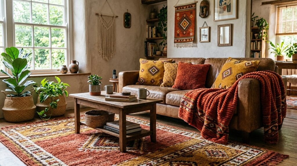 Décoration boho avec laine chenille colorée