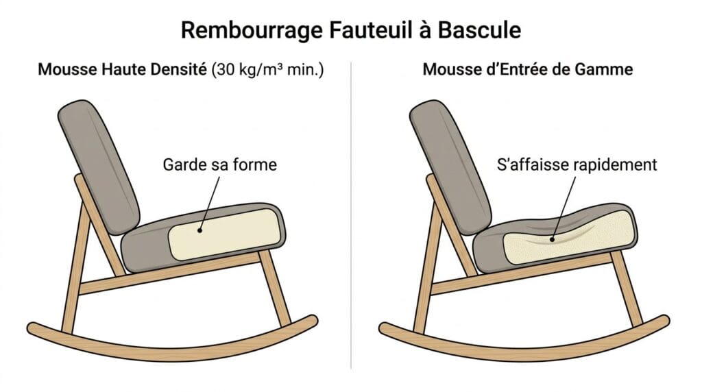 Fauteuil à bascule confortable en mousse dense