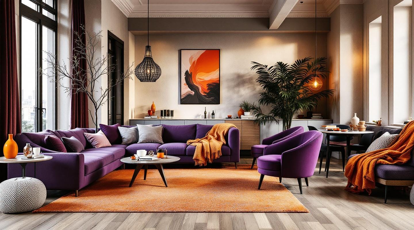 Idées déco orange et violet pour salon et autres pièces Idées déco orange et violet pour salon et autres pièces