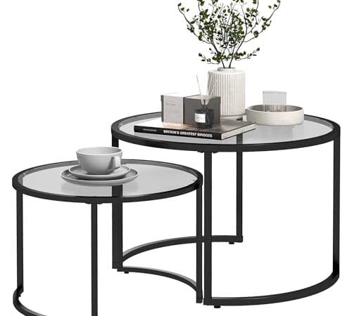 Lot de 2 Tables Basses Rondes Modernes Lot de 2 Tables Basses Rondes Modernes