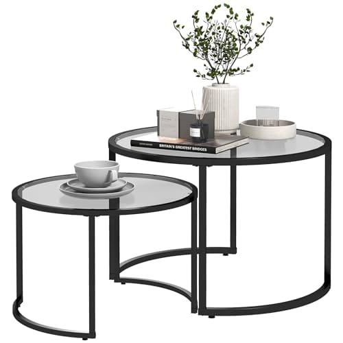 Lot de 2 Tables Basses Rondes Modernes Lot de 2 Tables Basses Rondes Modernes