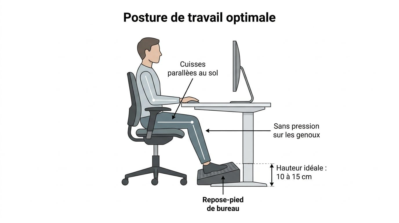 Repose-pied de bureau pour améliorer la posture