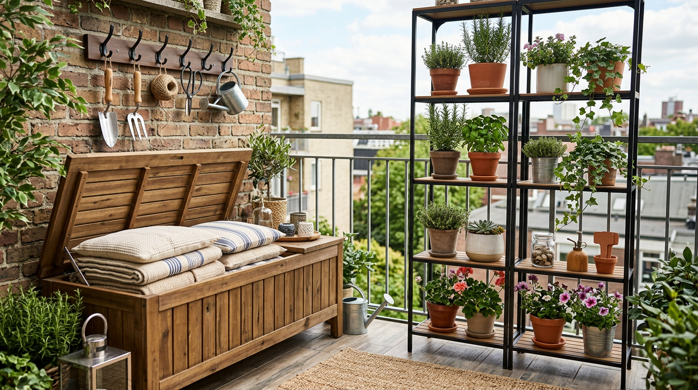 Les solutions de rangement pour balcon