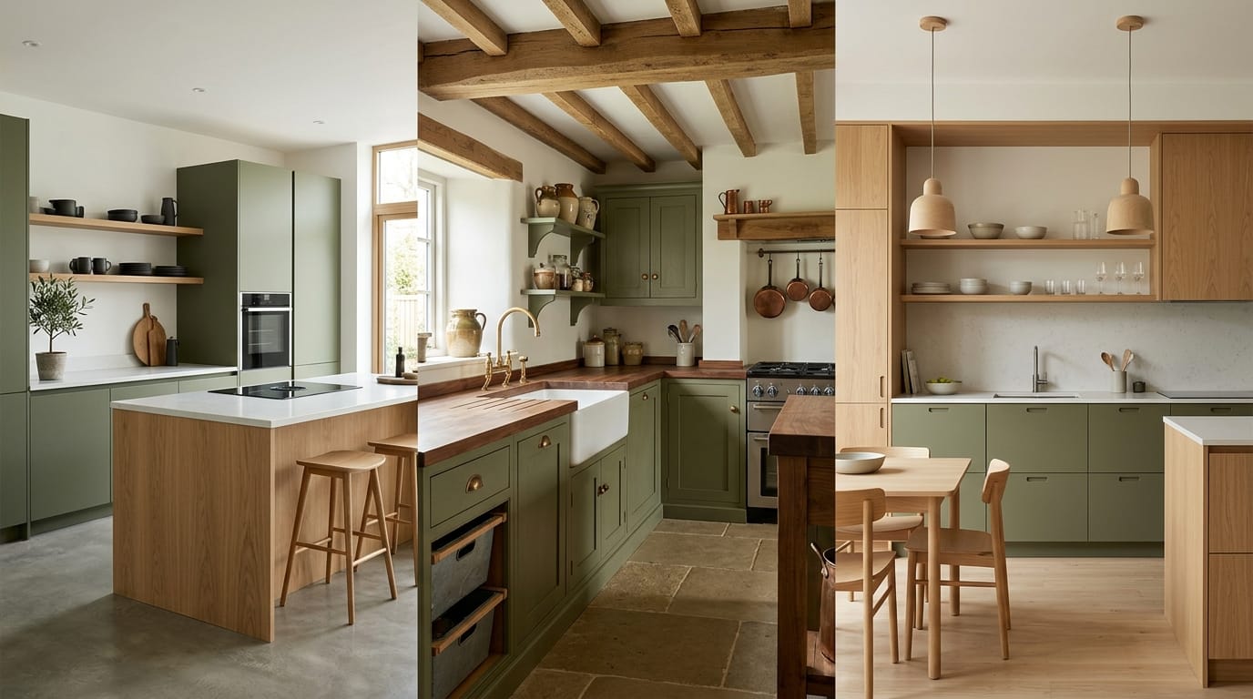 Les styles de cuisine vert olive et bois Les styles de cuisine vert olive et bois