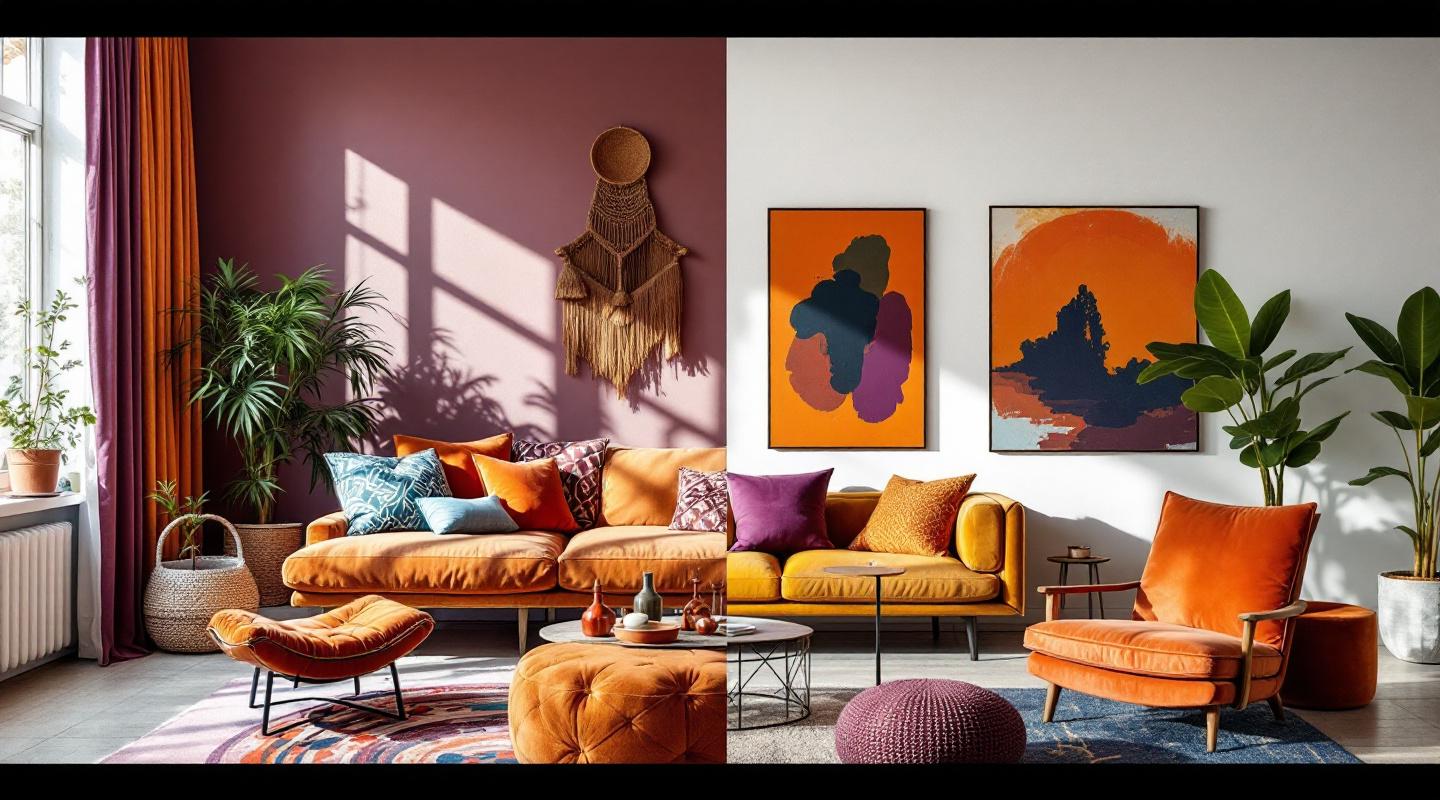 Les styles déco adaptés à l'orange et au violet Les styles déco adaptés à l'orange et au violet