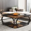Table Basse Carrée Tribesigns en Bois Table Basse Carrée Tribesigns en Bois