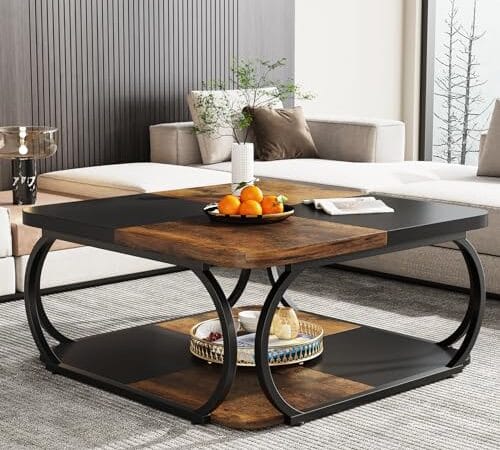Table Basse Carrée Tribesigns en Bois Table Basse Carrée Tribesigns en Bois