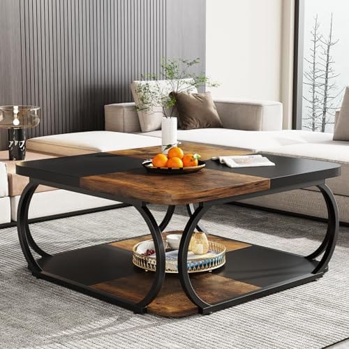 Table Basse Carrée Tribesigns en Bois Table Basse Carrée Tribesigns en Bois