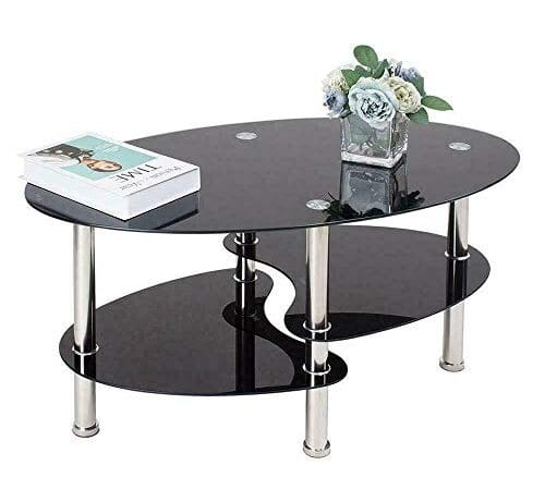 Table Basse en Verre et Métal Élégante Table Basse en Verre et Métal Élégante