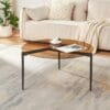 Table Basse Moderne avec Plateau en Verre Table Basse Moderne avec Plateau en Verre