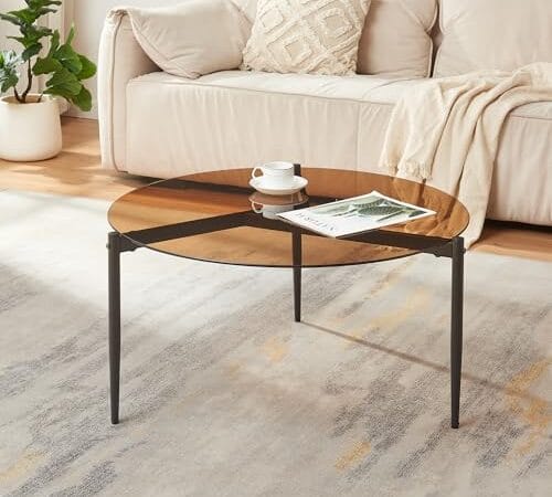 Table Basse Moderne avec Plateau en Verre Table Basse Moderne avec Plateau en Verre