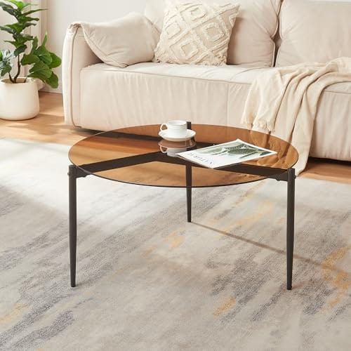 Table Basse Moderne avec Plateau en Verre Table Basse Moderne avec Plateau en Verre