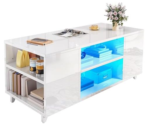 Table Basse Moderne LED Haute Brillance Table Basse Moderne LED Haute Brillance