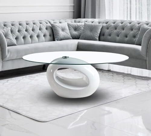 Table Basse Ovale en Verre Miranda Table Basse Ovale en Verre Miranda