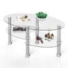 Table basse ovale en verre moderne Table basse ovale en verre moderne
