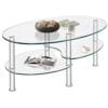 Table Basse Ovale en Verre Trempé Table Basse Ovale en Verre Trempé