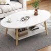 Table Basse Ovale Moderne en Bois Table Basse Ovale Moderne en Bois